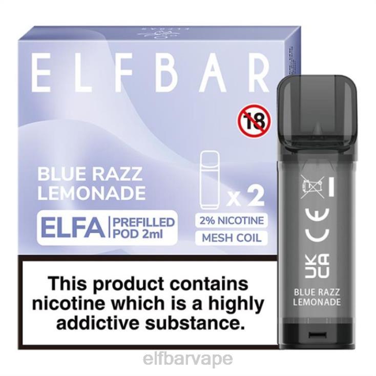 ELF BAR CAPE TOWN | 8TJRH119ELFBAR Elfa Pre-Filled Pod - 2ml - 20mg (2 Pack) Blue Razz Lemonade