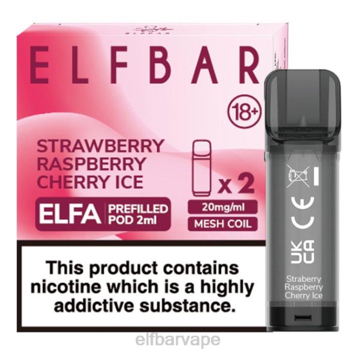 ELF BAR CAPE TOWN | 8TJRH129ELFBAR Elfa Pre-Filled Pod - 2ml - 20mg (2 Pack) Strawberry Raspberry Cherry Ice