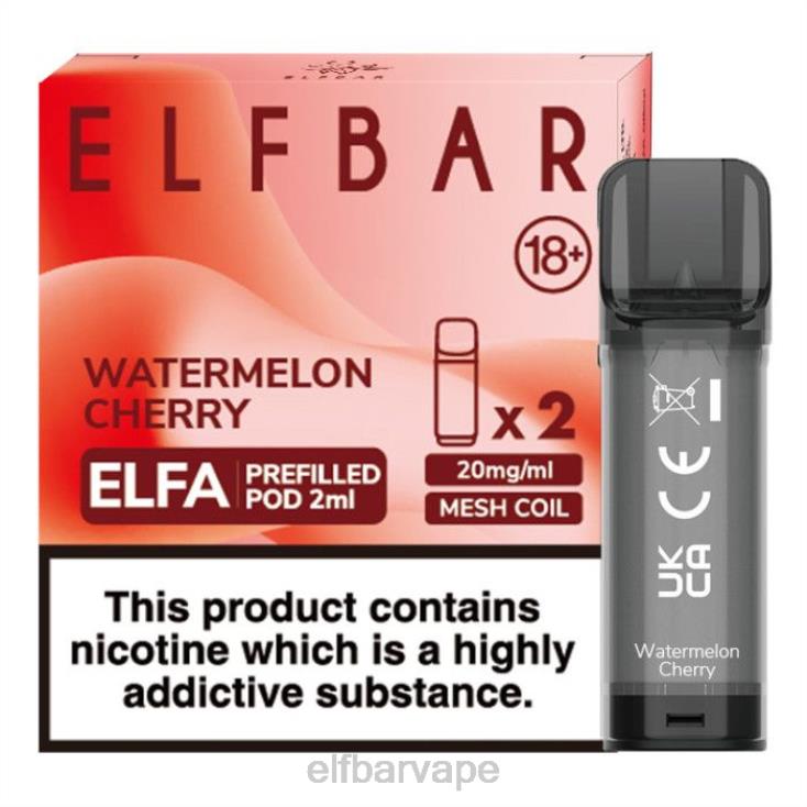 ELF BAR VAPE | 8TJRH121ELFBAR Elfa Pre-Filled Pod - 2ml - 20mg (2 Pack) Watermelon Cherry