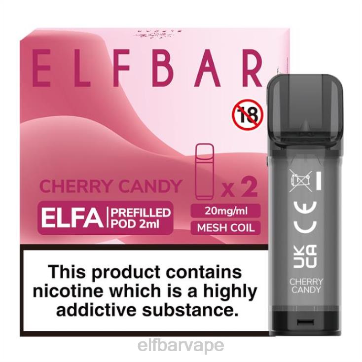 ELF BAR VAPE | 8TJRH131ELFBAR Elfa Pre-Filled Pod - 2ml - 20mg (2 Pack) Cherry Candy