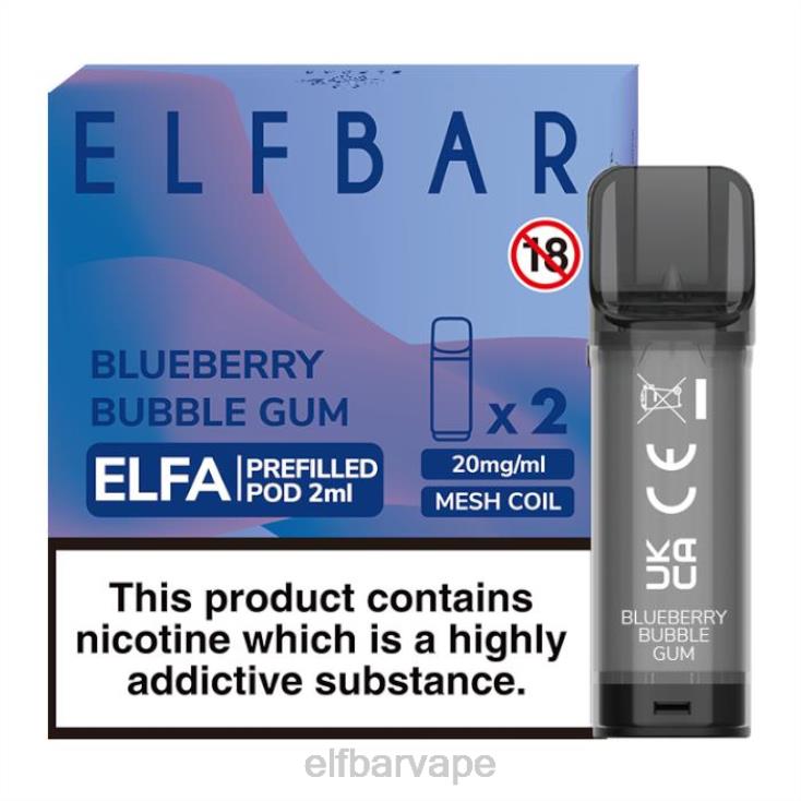 ELF BAR WHOLESALE SOUTH AFRICA | 8TJRH126ELFBAR Elfa Pre-Filled Pod - 2ml - 20mg (2 Pack) Blueberry Bubble Gum